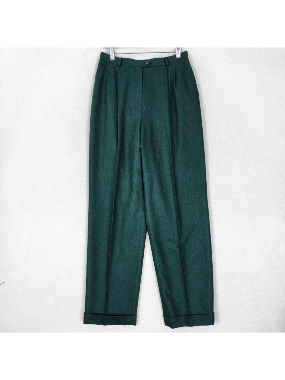 Ralph Lauren Pants Womens 10 Green Worsted Wool Pleated Vintage LRL Trousers